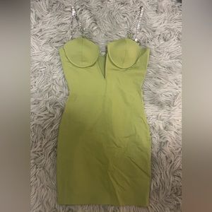 Brand New Never Worn Green Diamond Strap Dress